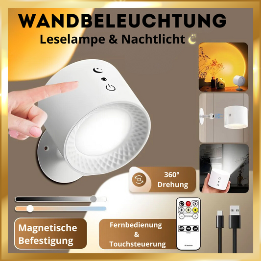 Kabelloses LED-Nachtlicht mit Fernbedienung und 360°-Aufladung über USB 