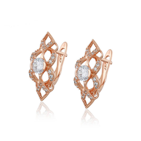 Astonishing Rose Gold Earrings with Crystals - beautiquepoint.com