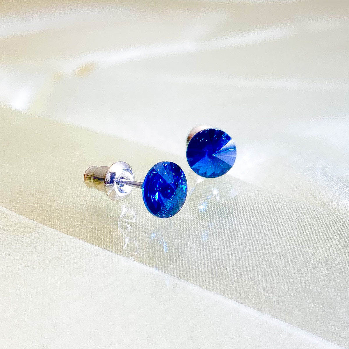 Celestial Shine Blue Gem Stud Earrings