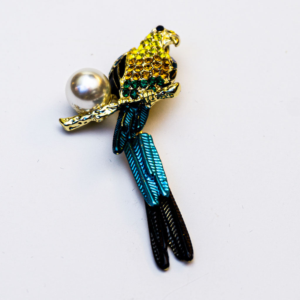 Pearl Parrot Brooch