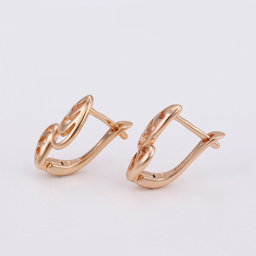 Rose Gold Color Earrings for women view from right side - beautiquepoint.com