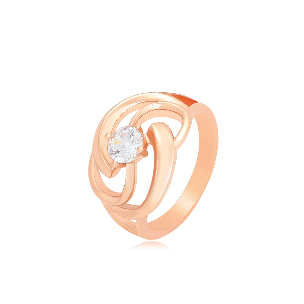 Rose Gold Ring With Crystal Gem For Women - beautiquepoint.com