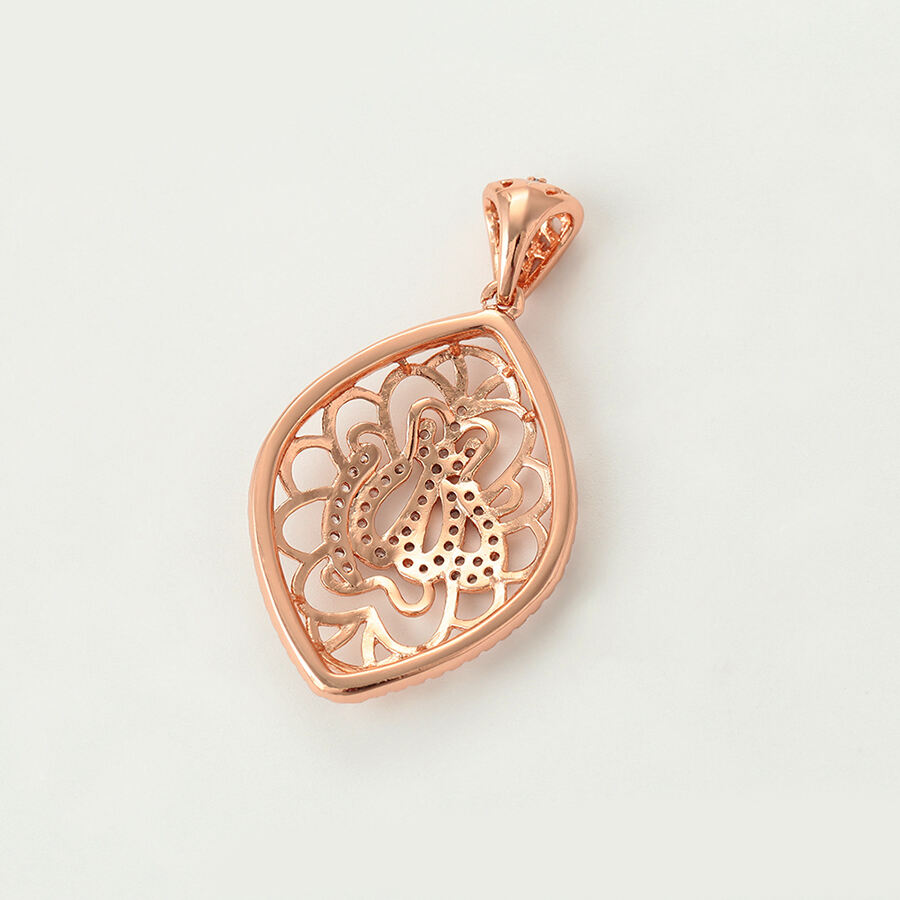 The back of the Rose Gold Pendant with crystal symbol - beautiquepoint.com