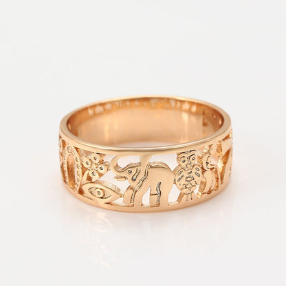 Zoomed Animals Shape Series 18k Gold-Plated Unisex Ring - beautiquepoint.com